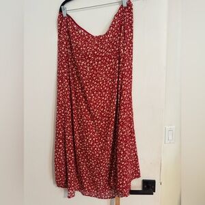 NWT Reformation Red Floral Skirt